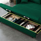 31.49" Wide Velvet Sleeper Sofa Glam Foldable Sofa Bed with Cushion Back