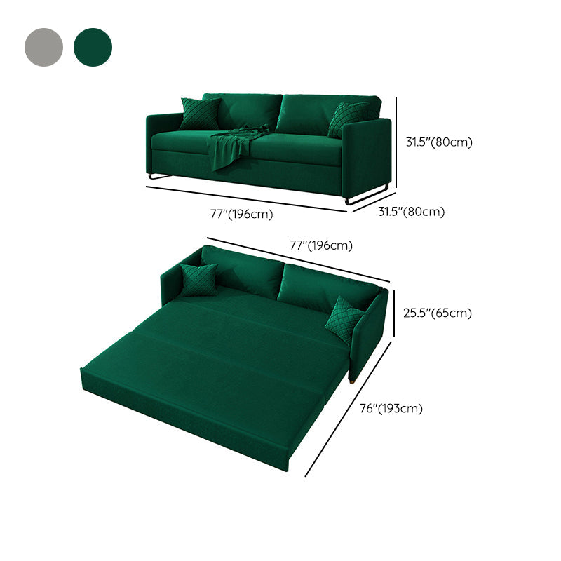 31.49" Wide Velvet Sleeper Sofa Glam Foldable Sofa Bed with Cushion Back