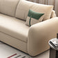 Divano letto moderno in divano microfibra largo beige da 32,5 "con cuscino posteriore