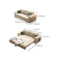 Divano letto moderno in divano microfibra largo beige da 32,5 "con cuscino posteriore