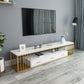 Glam Stone TV Media Stand 16" W Scaffalatura aperta Console TV con cassetti