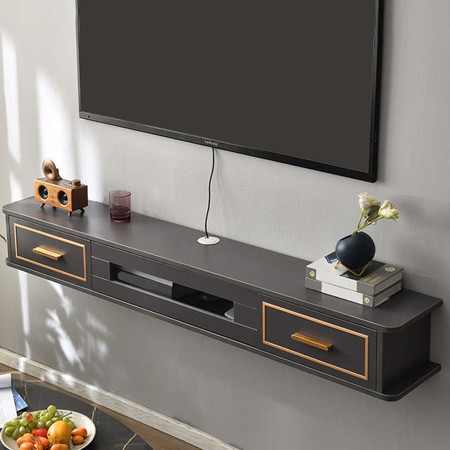 Kartell, Modern Wood TV Stand Console Wall-mounted TV Media Stand with Drawers for Living Room, grey, Image 1 of 1