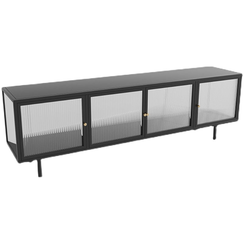 Industrial Metal TV Stand Home Enclosed Storage TV Cabinet with Glass Doors Clearhalo 'furn' 'furn_tv_stands_entertainment_centers' 'Furniture' 'Living Room Furniture' 'TV Stands & Entertainment Centers' 'TV Stands & Media Storage Furniture' 'tv_stands_entertainment_centers' 6316518