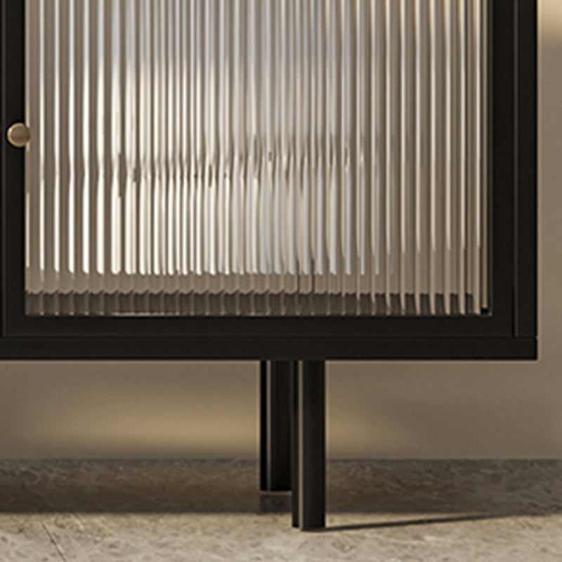 Industrial Metal TV Stand Home Enclosed Storage TV Cabinet with Glass Doors Clearhalo 'furn' 'furn_tv_stands_entertainment_centers' 'Furniture' 'Living Room Furniture' 'TV Stands & Entertainment Centers' 'TV Stands & Media Storage Furniture' 'tv_stands_entertainment_centers' 6316522
