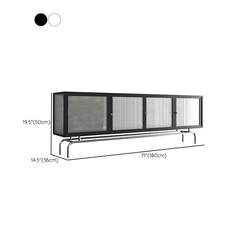 Industrial Metal TV Stand Home Enclosed Storage TV Cabinet with Glass Doors Clearhalo 'furn' 'furn_tv_stands_entertainment_centers' 'Furniture' 'Living Room Furniture' 'TV Stands & Entertainment Centers' 'TV Stands & Media Storage Furniture' 'tv_stands_entertainment_centers' 6316527