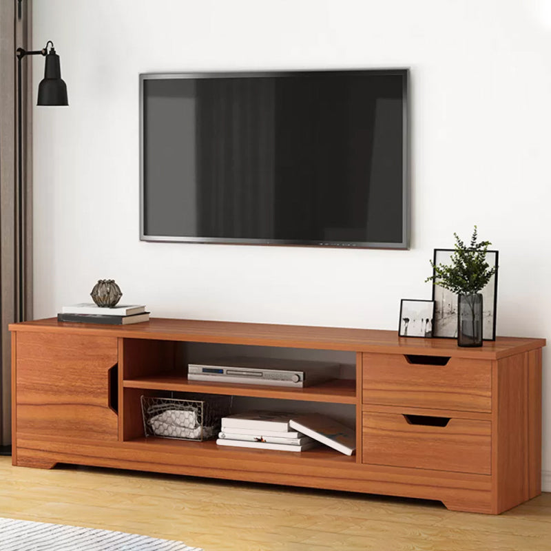 Open Shelving TV Media Stand Scandinavian TV Media Console with Drawers 47"L x 12"W x 16.5"H Cherry Wood Clearhalo 'furn' 'furn_tv_stands_entertainment_centers' 'Furniture' 'Living Room Furniture' 'TV Stands & Entertainment Centers' 'TV Stands & Media Storage Furniture' 'tv_stands_entertainment_centers' 6316599