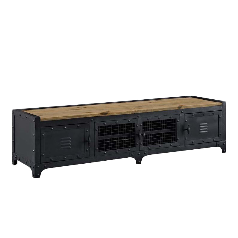 American Retro Industrial Style TV Cabinet Iron Art Solid Wood Bedroom TV Stand Clearhalo 'furn' 'furn_tv_stands_entertainment_centers' 'Furniture' 'Living Room Furniture' 'TV Stands & Entertainment Centers' 'TV Stands & Media Storage Furniture' 'tv_stands_entertainment_centers' 6316618