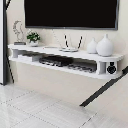 Console multimediale per TV montata a parete con scaffale aperto, supporto TV scandinavo da 9 pollici