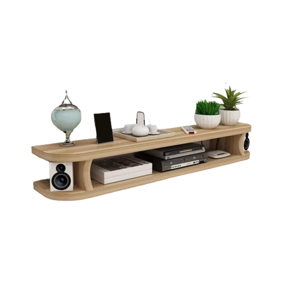 Console multimediale per TV montata a parete con scaffale aperto, supporto TV scandinavo da 9 pollici