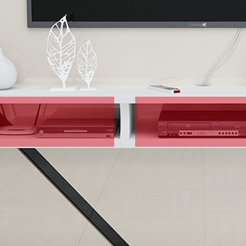 Console multimediale per TV montata a parete con scaffale aperto, supporto TV scandinavo da 9 pollici