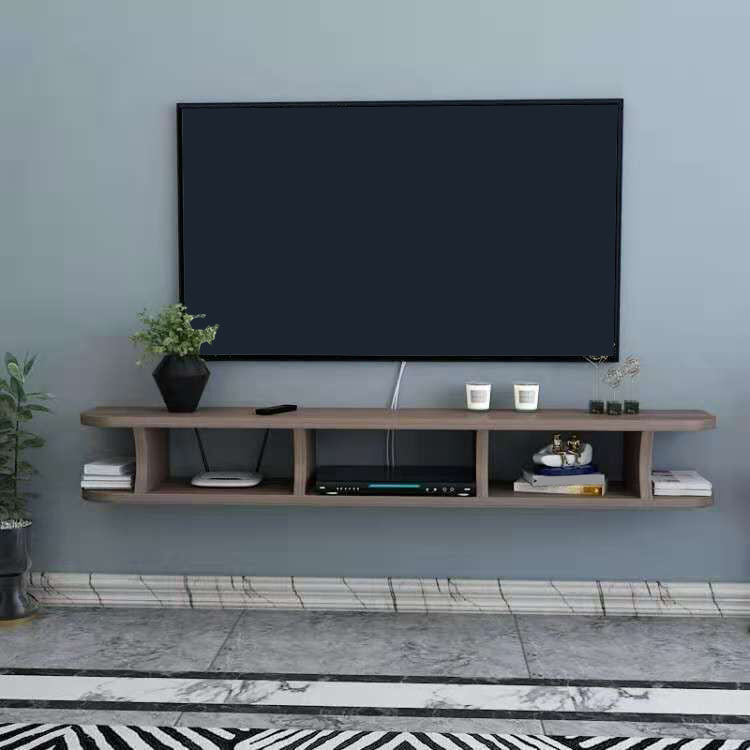 Console multimediale per TV montata a parete con scaffale aperto, supporto TV scandinavo da 9 pollici