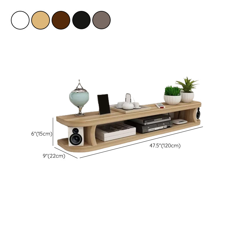 Console multimediale per TV montata a parete con scaffale aperto, supporto TV scandinavo da 9 pollici