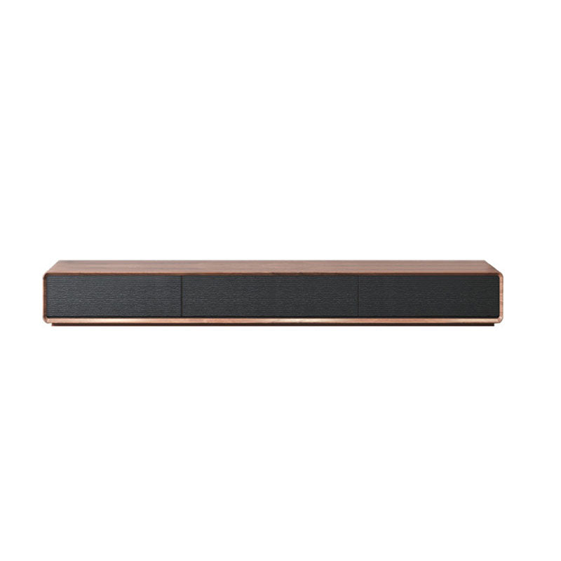 Contemporary 15.75-inch D TV Console Wooden TV Stand for TVs with Drawers 71"L x 16"W x 14"H Walnut+Black Clearhalo 'furn' 'furn_tv_stands_entertainment_centers' 'Furniture' 'Living Room Furniture' 'TV Stands & Entertainment Centers' 'TV Stands & Media Storage Furniture' 'tv_stands_entertainment_centers' 6316664