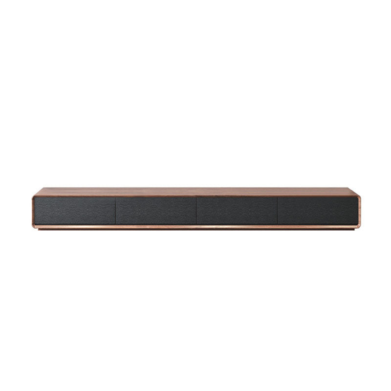 Contemporary 15.75-inch D TV Console Wooden TV Stand for TVs with Drawers 79"L x 16"W x 10"H Walnut+Black Clearhalo 'furn' 'furn_tv_stands_entertainment_centers' 'Furniture' 'Living Room Furniture' 'TV Stands & Entertainment Centers' 'TV Stands & Media Storage Furniture' 'tv_stands_entertainment_centers' 6316666