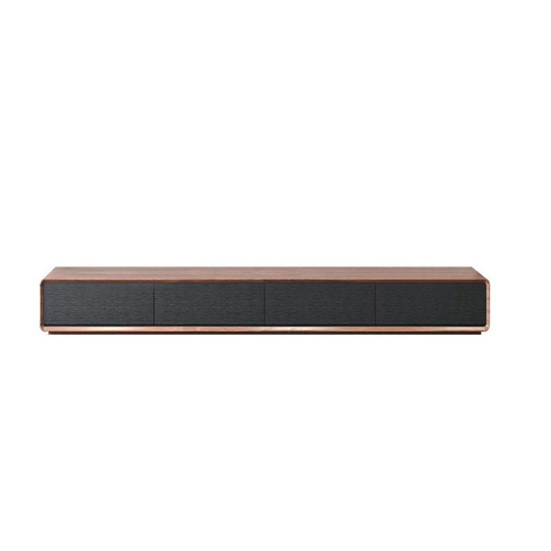 Contemporary 15.75-inch D TV Console Wooden TV Stand for TVs with Drawers 79"L x 16"W x 14"H Walnut+Black Clearhalo 'furn' 'furn_tv_stands_entertainment_centers' 'Furniture' 'Living Room Furniture' 'TV Stands & Entertainment Centers' 'TV Stands & Media Storage Furniture' 'tv_stands_entertainment_centers' 6316668