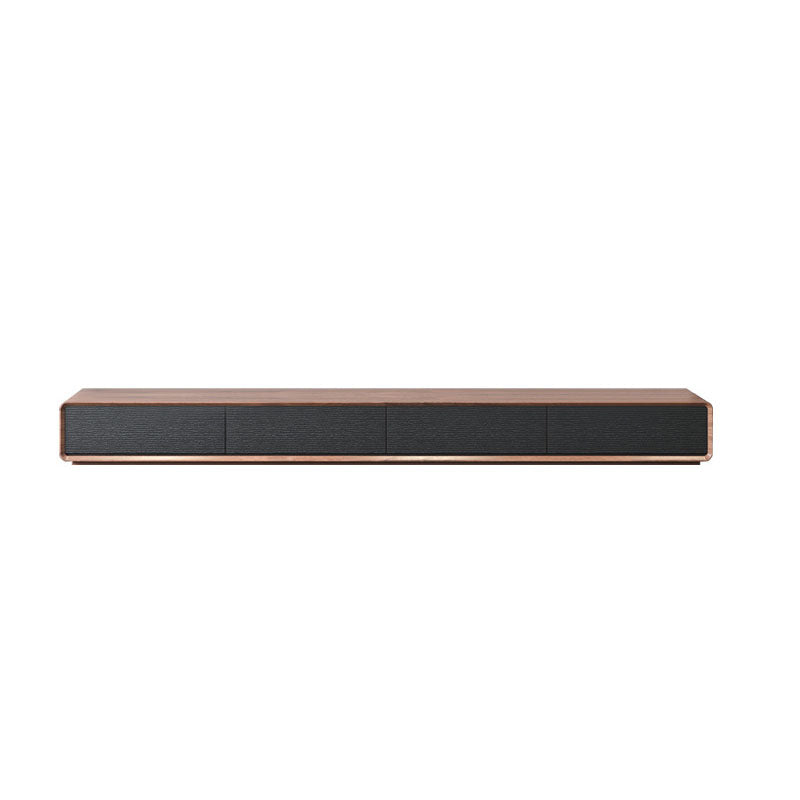 Contemporary 15.75-inch D TV Console Wooden TV Stand for TVs with Drawers 94.5"L x 16"W x 10"H Walnut+Black Clearhalo 'furn' 'furn_tv_stands_entertainment_centers' 'Furniture' 'Living Room Furniture' 'TV Stands & Entertainment Centers' 'TV Stands & Media Storage Furniture' 'tv_stands_entertainment_centers' 6316670