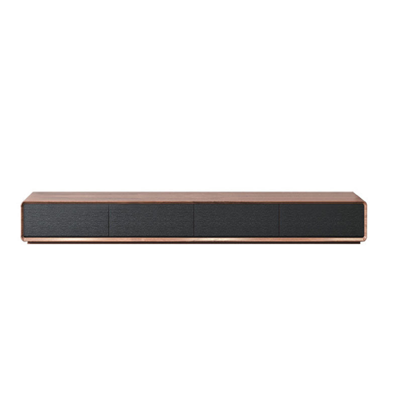 Contemporary 15.75-inch D TV Console Wooden TV Stand for TVs with Drawers 94.5"L x 16"W x 14"H Walnut+Black Clearhalo 'furn' 'furn_tv_stands_entertainment_centers' 'Furniture' 'Living Room Furniture' 'TV Stands & Entertainment Centers' 'TV Stands & Media Storage Furniture' 'tv_stands_entertainment_centers' 6316671