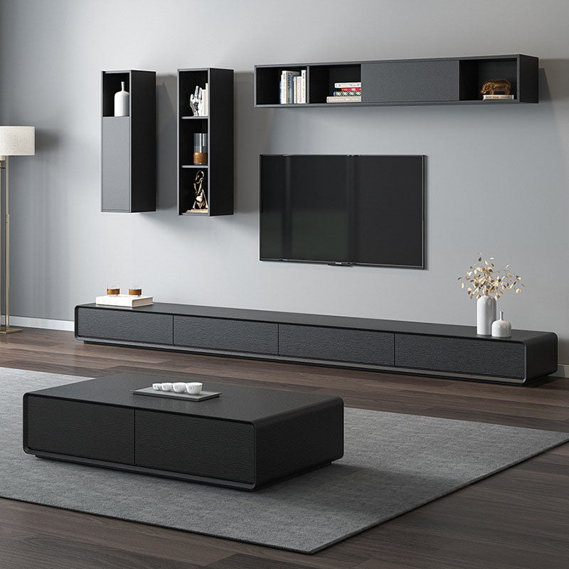 Contemporary 15.75-inch D TV Console Wooden TV Stand for TVs with Drawers Clearhalo 'furn' 'furn_tv_stands_entertainment_centers' 'Furniture' 'Living Room Furniture' 'TV Stands & Entertainment Centers' 'TV Stands & Media Storage Furniture' 'tv_stands_entertainment_centers' 6316677