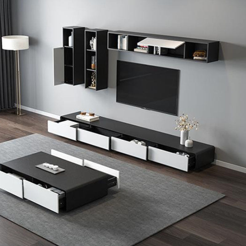Contemporary 15.75-inch D TV Console Wooden TV Stand for TVs with Drawers Clearhalo 'furn' 'furn_tv_stands_entertainment_centers' 'Furniture' 'Living Room Furniture' 'TV Stands & Entertainment Centers' 'TV Stands & Media Storage Furniture' 'tv_stands_entertainment_centers' 6316681