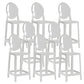 Industrieller, armloser Theken-Hochstuhl mit Rückenlehne, Kunststoff-Barhocker mit 4 Beinen