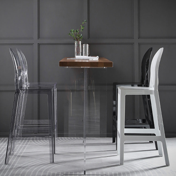 Industrial Acrylic Counter Height Stools 4 Legs Bar Stool for Indoor Clearhalo 'Bar Furniture' 'Bar Stools' 'bar_stools' 'furn' 'furn_bar_stools' 'Furniture' 'Kitchen & Dining Furniture' 6316813