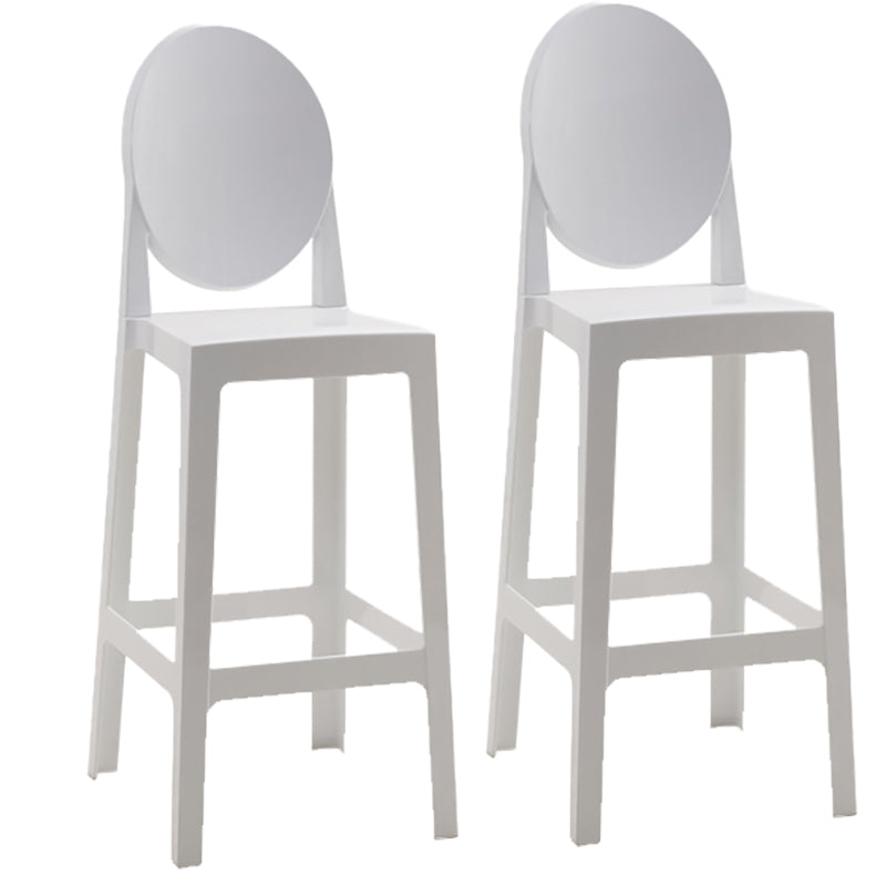 Industrial Acrylic Counter Height Stools 4 Legs Bar Stool for Indoor White 2 Piece Set Clearhalo 'Bar Furniture' 'Bar Stools' 'bar_stools' 'furn' 'furn_bar_stools' 'Furniture' 'Kitchen & Dining Furniture' 6316816