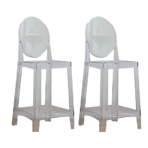Industrial Acrylic Counter Height Stools 4 Legs Bar Stool for Indoor Clear 2 Piece Set Clearhalo 'Bar Furniture' 'Bar Stools' 'bar_stools' 'furn' 'furn_bar_stools' 'Furniture' 'Kitchen & Dining Furniture' 6316819