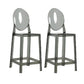 Industrial Acrylic Counter Height Stools 4 Legs Bar Stool for Indoor Grey 2 Piece Set Clearhalo 'Bar Furniture' 'Bar Stools' 'bar_stools' 'furn' 'furn_bar_stools' 'Furniture' 'Kitchen & Dining Furniture' 6316820