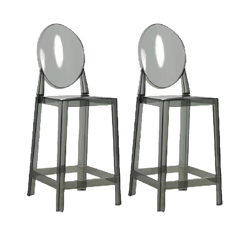 Industrial Acrylic Counter Height Stools 4 Legs Bar Stool for Indoor Grey 2 Piece Set Clearhalo 'Bar Furniture' 'Bar Stools' 'bar_stools' 'furn' 'furn_bar_stools' 'Furniture' 'Kitchen & Dining Furniture' 6316820