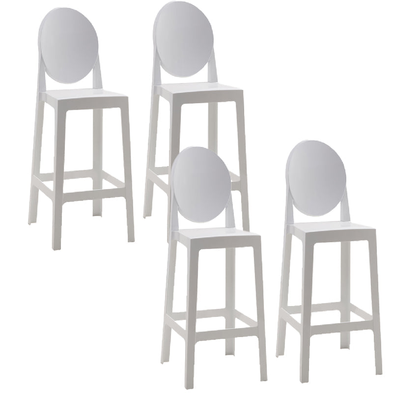 Industrial Acrylic Counter Height Stools 4 Legs Bar Stool for Indoor White 4 Piece Set Clearhalo 'Bar Furniture' 'Bar Stools' 'bar_stools' 'furn' 'furn_bar_stools' 'Furniture' 'Kitchen & Dining Furniture' 6316821
