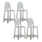 Industrial Acrylic Counter Height Stools 4 Legs Bar Stool for Indoor Clear 4 Piece Set Clearhalo 'Bar Furniture' 'Bar Stools' 'bar_stools' 'furn' 'furn_bar_stools' 'Furniture' 'Kitchen & Dining Furniture' 6316822
