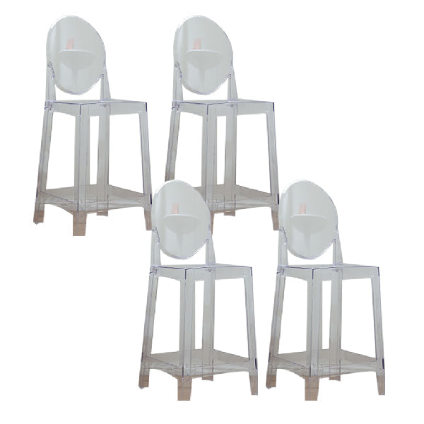 Industrial Acrylic Counter Height Stools 4 Legs Bar Stool for Indoor Clear 4 Piece Set Clearhalo 'Bar Furniture' 'Bar Stools' 'bar_stools' 'furn' 'furn_bar_stools' 'Furniture' 'Kitchen & Dining Furniture' 6316822