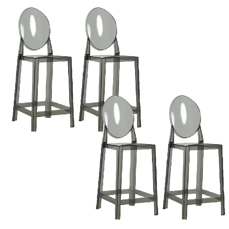 Industrial Acrylic Counter Height Stools 4 Legs Bar Stool for Indoor Grey 4 Piece Set Clearhalo 'Bar Furniture' 'Bar Stools' 'bar_stools' 'furn' 'furn_bar_stools' 'Furniture' 'Kitchen & Dining Furniture' 6316823