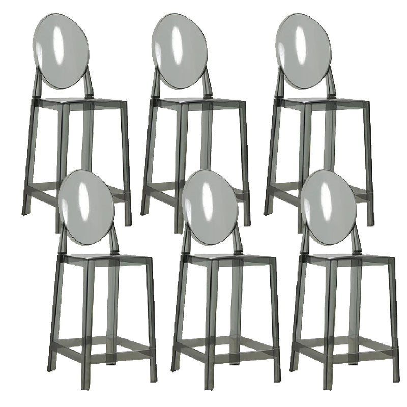 Industrial Acrylic Counter Height Stools 4 Legs Bar Stool for Indoor Grey 6 Piece Set Clearhalo 'Bar Furniture' 'Bar Stools' 'bar_stools' 'furn' 'furn_bar_stools' 'Furniture' 'Kitchen & Dining Furniture' 6316824