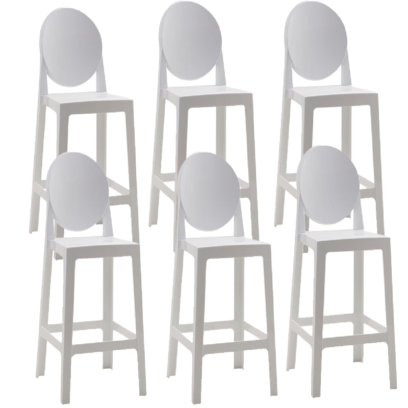 Industrial Acrylic Counter Height Stools 4 Legs Bar Stool for Indoor White 6 Piece Set Clearhalo 'Bar Furniture' 'Bar Stools' 'bar_stools' 'furn' 'furn_bar_stools' 'Furniture' 'Kitchen & Dining Furniture' 6316825