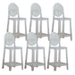 Industrial Acrylic Counter Height Stools 4 Legs Bar Stool for Indoor Clear 6 Piece Set Clearhalo 'Bar Furniture' 'Bar Stools' 'bar_stools' 'furn' 'furn_bar_stools' 'Furniture' 'Kitchen & Dining Furniture' 6316826