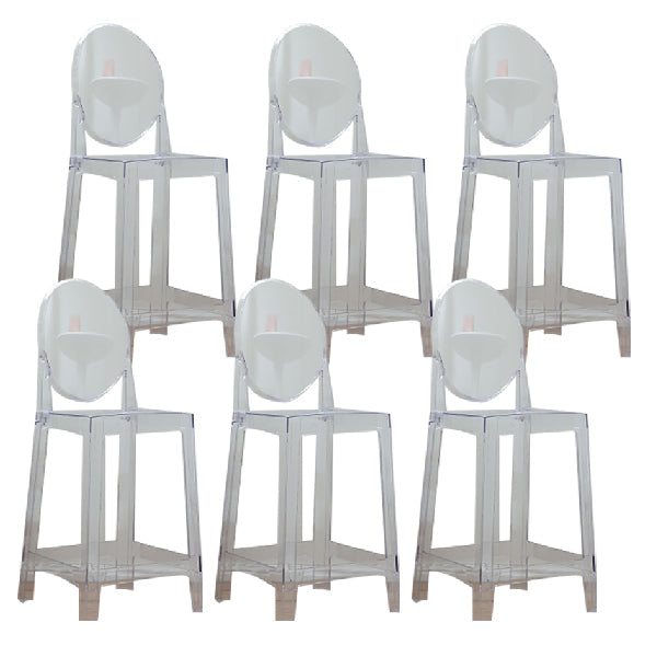 Industrial Acrylic Counter Height Stools 4 Legs Bar Stool for Indoor Clear 6 Piece Set Clearhalo 'Bar Furniture' 'Bar Stools' 'bar_stools' 'furn' 'furn_bar_stools' 'Furniture' 'Kitchen & Dining Furniture' 6316826