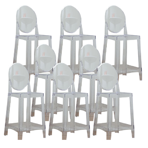 Industrial Acrylic Counter Height Stools 4 Legs Bar Stool for Indoor Clear 8 Piece Set Clearhalo 'Bar Furniture' 'Bar Stools' 'bar_stools' 'furn' 'furn_bar_stools' 'Furniture' 'Kitchen & Dining Furniture' 6316827