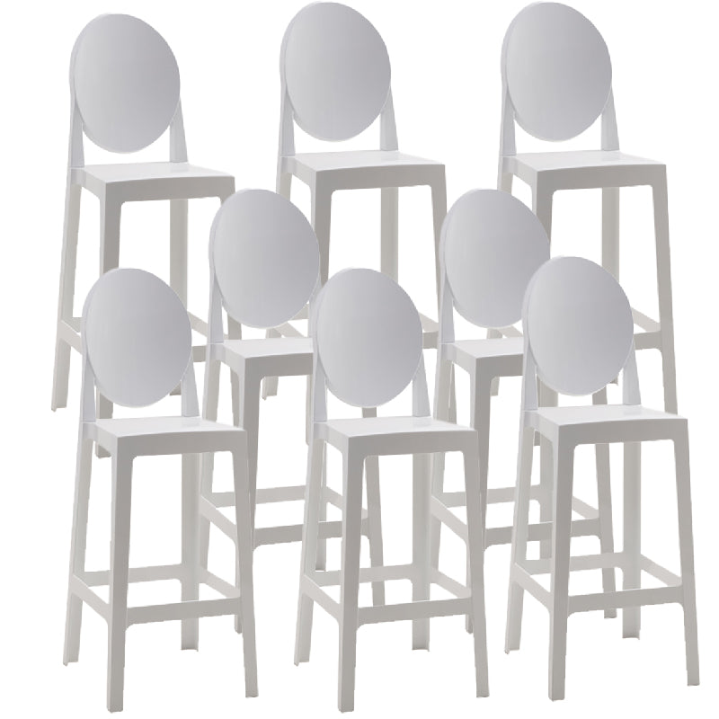 Industrial Acrylic Counter Height Stools 4 Legs Bar Stool for Indoor White 8 Piece Set Clearhalo 'Bar Furniture' 'Bar Stools' 'bar_stools' 'furn' 'furn_bar_stools' 'Furniture' 'Kitchen & Dining Furniture' 6316828