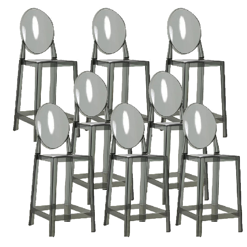 Industrial Acrylic Counter Height Stools 4 Legs Bar Stool for Indoor Grey 8 Piece Set Clearhalo 'Bar Furniture' 'Bar Stools' 'bar_stools' 'furn' 'furn_bar_stools' 'Furniture' 'Kitchen & Dining Furniture' 6316829