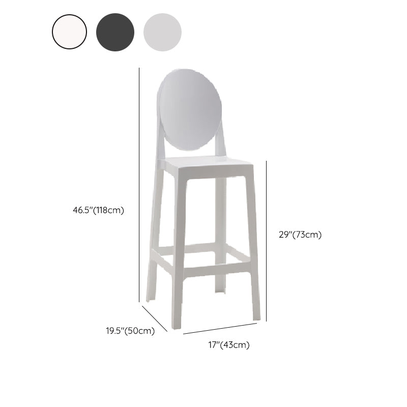 Industrial Acrylic Counter Height Stools 4 Legs Bar Stool for Indoor Clearhalo 'Bar Furniture' 'Bar Stools' 'bar_stools' 'furn' 'furn_bar_stools' 'Furniture' 'Kitchen & Dining Furniture' 6316830