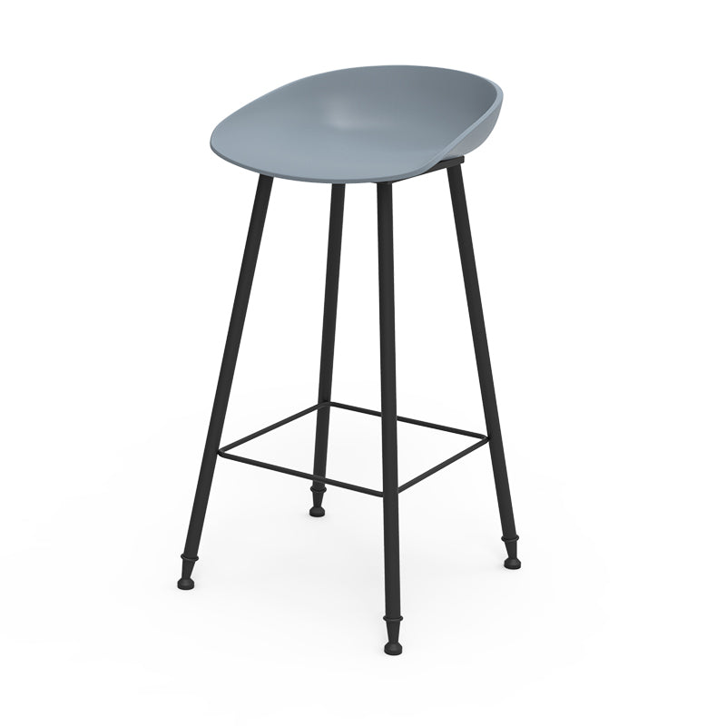 Luxurious Armless Counter High Stool Backrest Metal Bar Stool with Plastic Seat Pewter 1 Piece Clearhalo 'Bar Furniture' 'Bar Stools' 'bar_stools' 'furn' 'furn_bar_stools' 'Furniture' 'Kitchen & Dining Furniture' 6316833