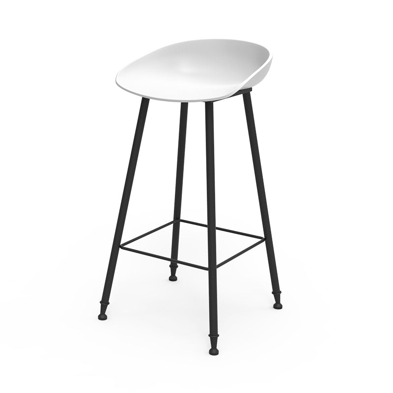 Luxurious Armless Counter High Stool Backrest Metal Bar Stool with Plastic Seat White 1 Piece Clearhalo 'Bar Furniture' 'Bar Stools' 'bar_stools' 'furn' 'furn_bar_stools' 'Furniture' 'Kitchen & Dining Furniture' 6316837