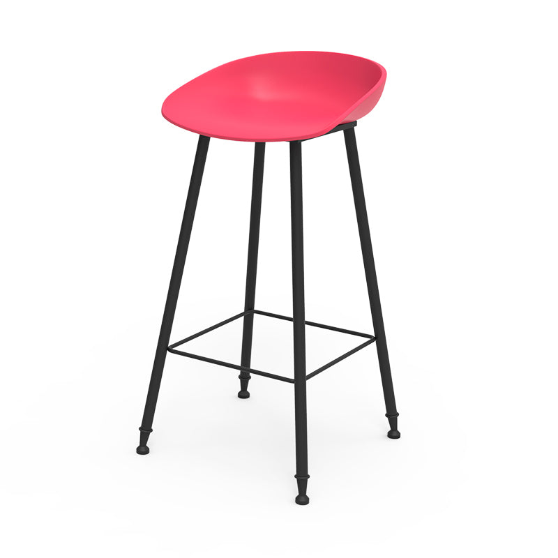 Luxurious Armless Counter High Stool Backrest Metal Bar Stool with Plastic Seat Clearhalo 'Bar Furniture' 'Bar Stools' 'bar_stools' 'furn' 'furn_bar_stools' 'Furniture' 'Kitchen & Dining Furniture' 6316840