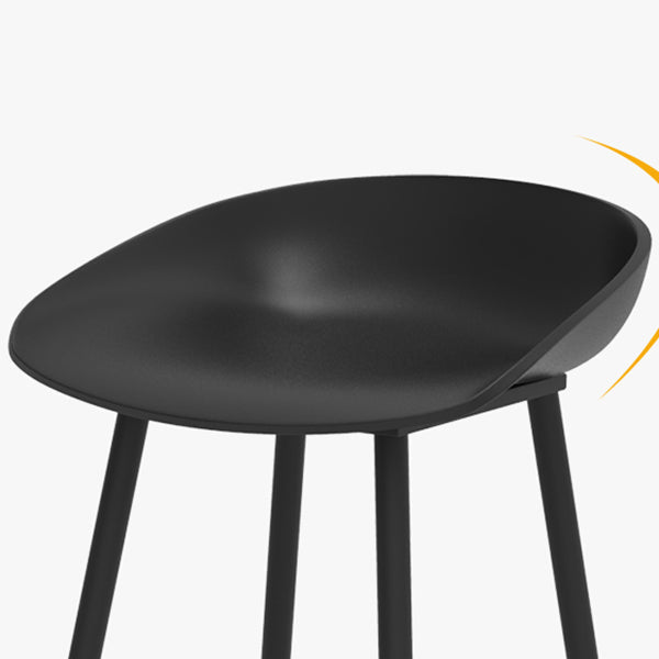 Luxurious Armless Counter High Stool Backrest Metal Bar Stool with Plastic Seat Clearhalo 'Bar Furniture' 'Bar Stools' 'bar_stools' 'furn' 'furn_bar_stools' 'Furniture' 'Kitchen & Dining Furniture' 6316845