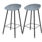 Luxurious Armless Counter High Stool Backrest Metal Bar Stool with Plastic Seat Pewter 2 Piece Set Clearhalo 'Bar Furniture' 'Bar Stools' 'bar_stools' 'furn' 'furn_bar_stools' 'Furniture' 'Kitchen & Dining Furniture' 6316847