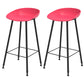 Luxurious Armless Counter High Stool Backrest Metal Bar Stool with Plastic Seat Red 2 Piece Set Clearhalo 'Bar Furniture' 'Bar Stools' 'bar_stools' 'furn' 'furn_bar_stools' 'Furniture' 'Kitchen & Dining Furniture' 6316850