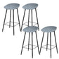 Luxurious Armless Counter High Stool Backrest Metal Bar Stool with Plastic Seat Pewter 4 Piece Set Clearhalo 'Bar Furniture' 'Bar Stools' 'bar_stools' 'furn' 'furn_bar_stools' 'Furniture' 'Kitchen & Dining Furniture' 6316854