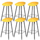 Luxurious Armless Counter High Stool Backrest Metal Bar Stool with Plastic Seat Yellow 6 Piece Set Clearhalo 'Bar Furniture' 'Bar Stools' 'bar_stools' 'furn' 'furn_bar_stools' 'Furniture' 'Kitchen & Dining Furniture' 6316860