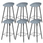 Luxurious Armless Counter High Stool Backrest Metal Bar Stool with Plastic Seat Pewter 6 Piece Set Clearhalo 'Bar Furniture' 'Bar Stools' 'bar_stools' 'furn' 'furn_bar_stools' 'Furniture' 'Kitchen & Dining Furniture' 6316862